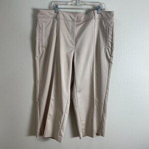 Chicos‎ Womens Plus 20 Beige Capri Pants Cotton Spandex
